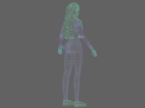 Pretty stylized woman V34500 Modèle 3D