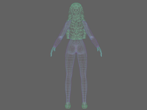 Pretty stylized woman V34500 Modèle 3D