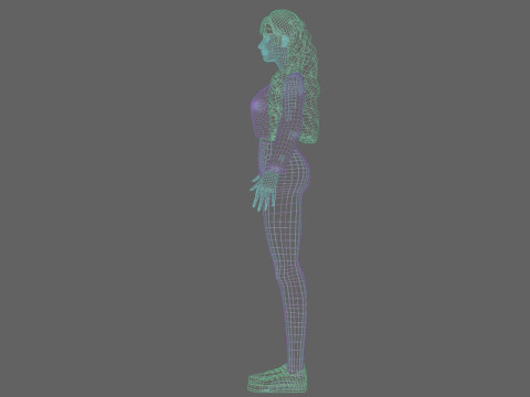 Pretty stylized woman V34500 Modèle 3D