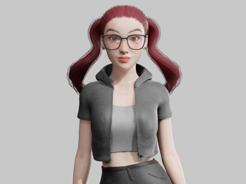 Pretty teen Woman V27801 3D 모델