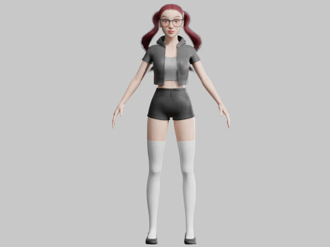 Pretty teen Woman V27801 3D Модель