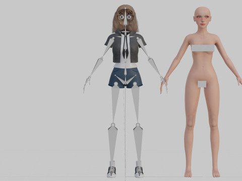 Симпатичная молодая женщина V29398 3D Модель