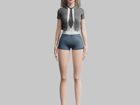 Симпатичная молодая женщина V29398 3D Модель