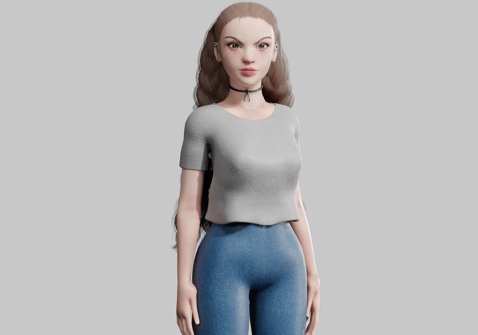 Standard cute Woman V32763 3D Model .c4d .max .obj .3ds .fbx .stl .blend 