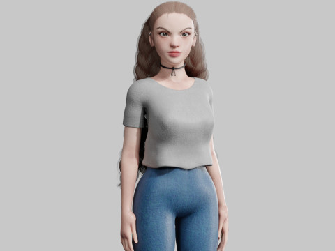 Standard cute Woman V32763 3Dモデル