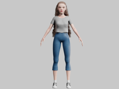Standard cute Woman V32763 3D मॉडल