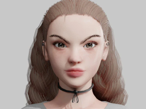 Standard cute Woman V32763 3D Model