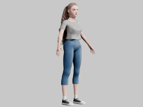 Standard cute Woman V32763 3D मॉडल