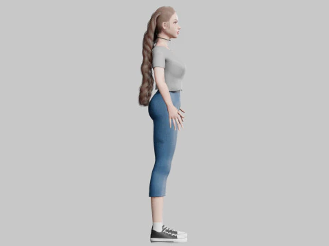 Standard cute Woman V32763 3D Model
