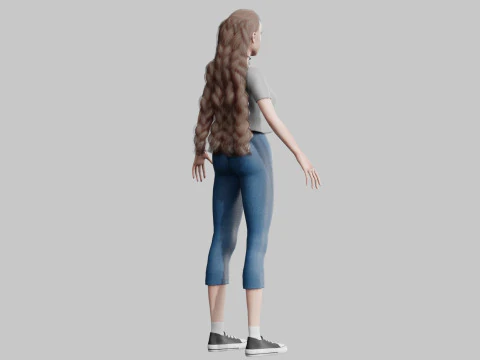 Standard cute Woman V32763 3D Model