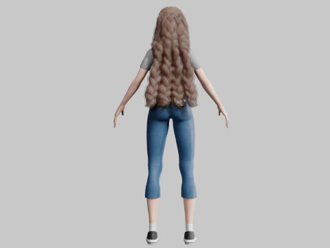 Standard cute Woman V32763 3D Model
