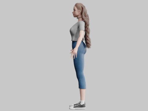 Standard cute Woman V32763 3D Model