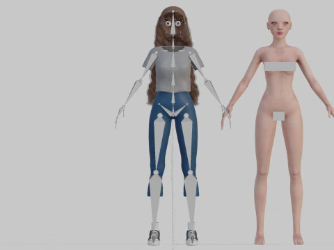 Standard cute Woman V32763 3D Model