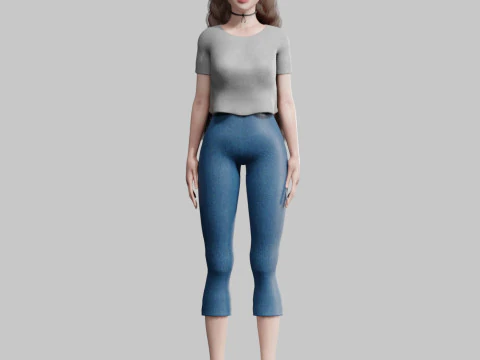 Standard cute Woman V32763 3D Model