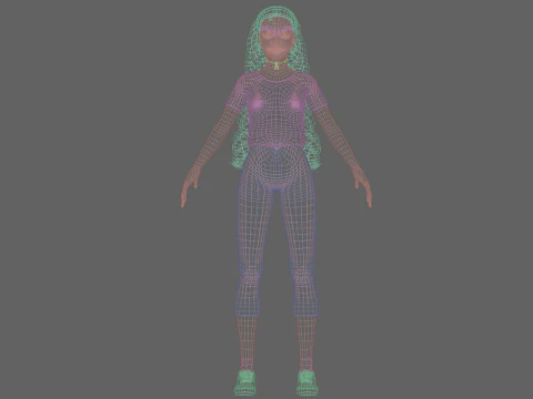 Standard cute Woman V32763 3D Model