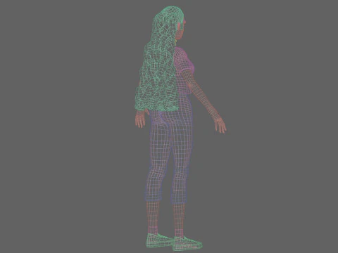 Standard cute Woman V32763 3D Model