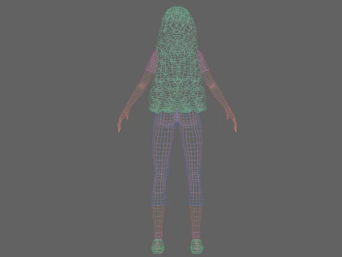 Standard cute Woman V32763 3D Model