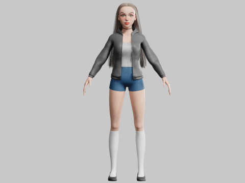 Stylized cute Woman V31433 Modelo 3D