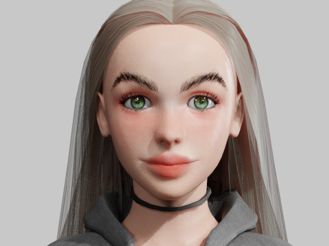 Stylized cute Woman V31433 Modelo 3D