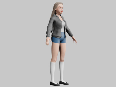 Stylized cute Woman V31433 Modelo 3D