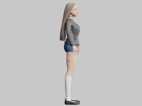 Stylized cute Woman V31433 Modelo 3D