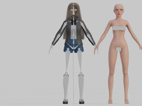 Stylized cute Woman V31433 Modelo 3D