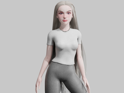 Sweet cute Woman V34219 3D Model