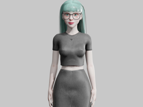 Teen cute Woman V33606 Model 3D