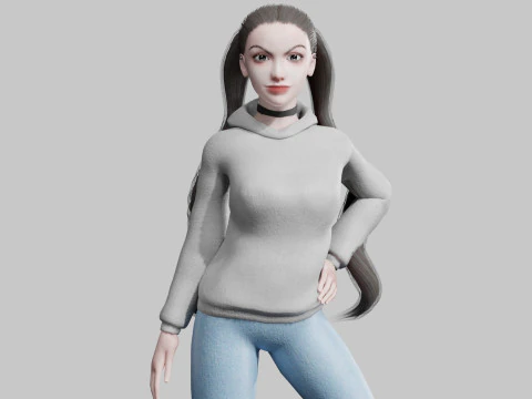 少女漂亮女人 V26575 3D 模型