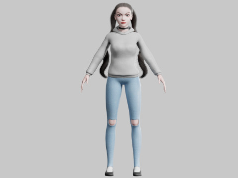 Teen Pretty Woman V26575 Model 3D