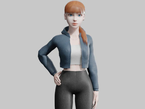 Jovem linda mulher V24637 Modelo 3D