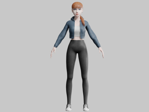 Young cute Woman V24637 Modelo 3D