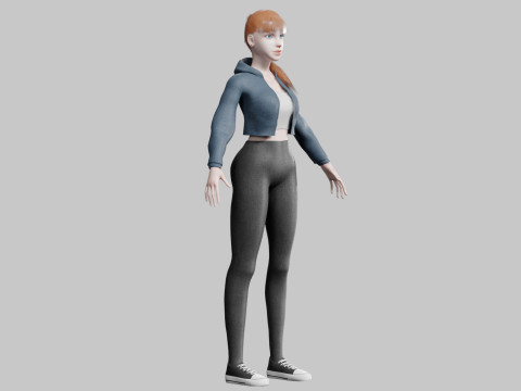 Young cute Woman V24637 Modelo 3D