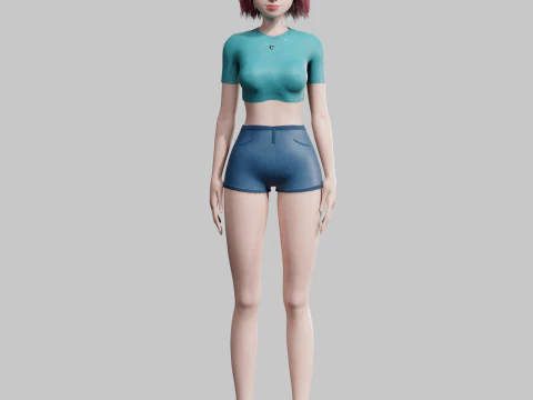 Basic classic woman V31401 3D Model