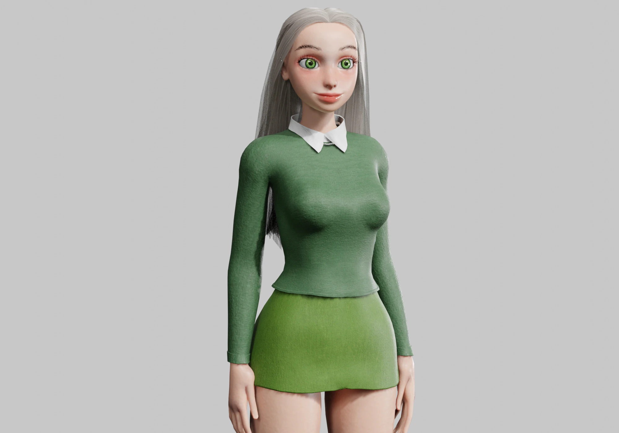 Basic cool woman V33050 3D Model .c4d .max .obj .3ds .fbx .stl .blend