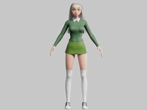 Basic cool woman V33050 3D Model