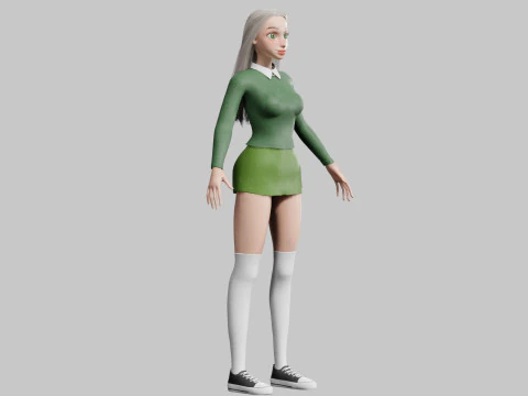 Basic cool woman V33050 3D Model