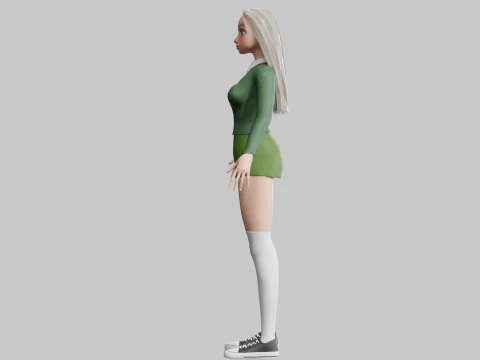 Basic cool woman V33050 3D Model
