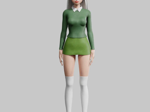 Basic cool woman V33050 3D Model