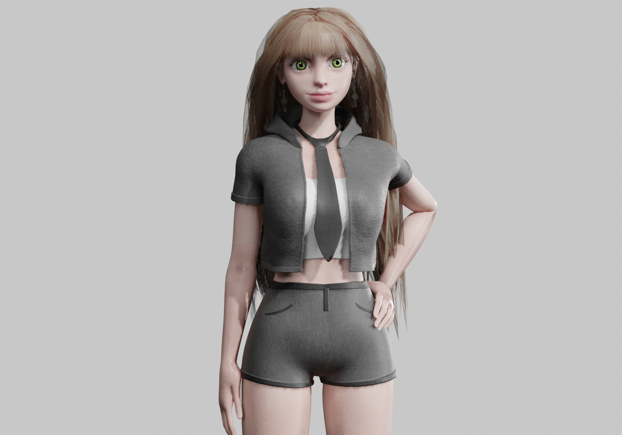 Basic cute Woman V37088 3D Model .c4d .max .obj .3ds .fbx .stl .blend 