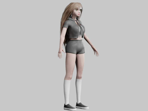 Basic cute Woman V37088 3D Model