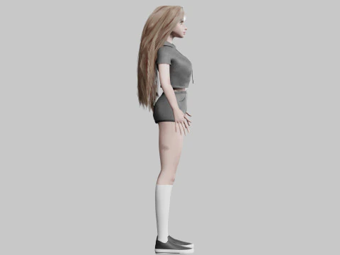 Basic cute Woman V37088 3D Model
