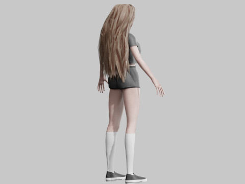 Basic cute Woman V37088 Model 3D