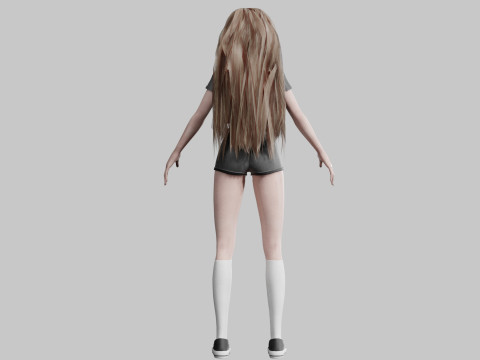 Basic cute Woman V37088 Model 3D