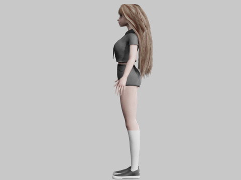 Basic cute Woman V37088 Model 3D