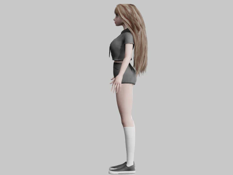 Basic cute Woman V37088 3D Model