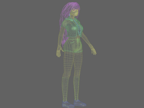 Basic cute Woman V37088 Model 3D