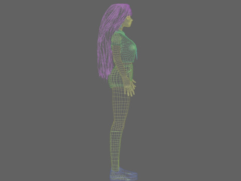 Basic cute Woman V37088 Model 3D