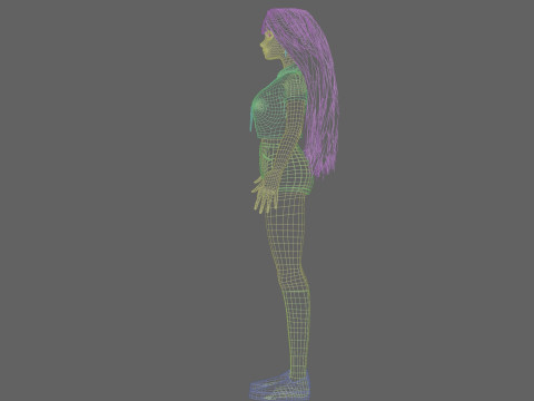 Basic cute Woman V37088 Model 3D