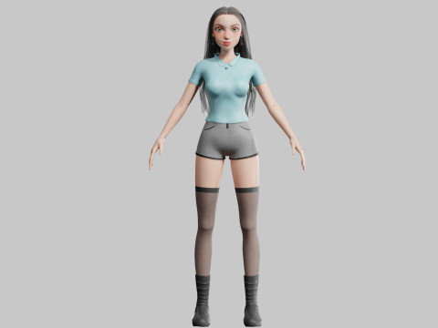 Basic sweet Woman V37661 Modèle 3D